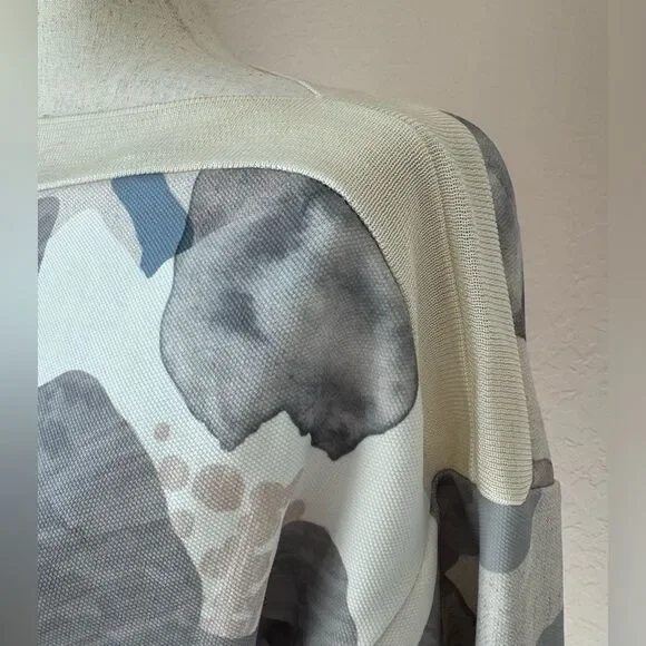 NWT Zara pull on knit light sweater, geometric details, viscose wide sleeves M - Picture 2 of 14
